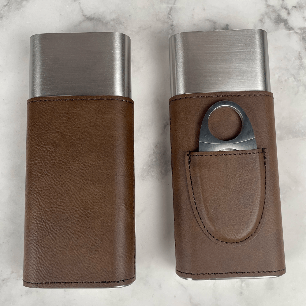 Unique Personalized Engraved Cigar Travel Case Customized Cigar Case Gifts for Men Groovy Cigars, a personalized cigar gift engraved and shipped by Groovy Cigars