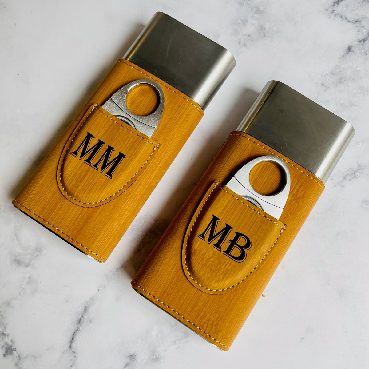 Unique Personalized Engraved Cigar Travel Case Customized Cigar Case Gifts for Men Groovy Cigars, a personalized cigar gift engraved and shipped by Groovy Cigars